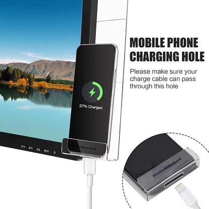 Right Left Acrylic Monitor Memo Board Desk Accessories Computer Display Message Board Computer Sticky Note Clip Office Supplies